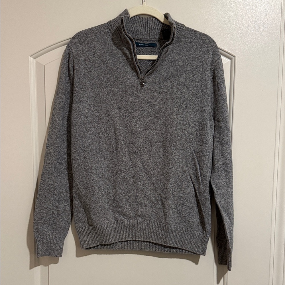 Perry Ellis Men's Gray Zip-Up Sweater